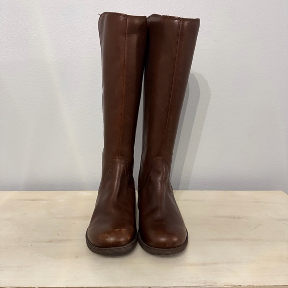 UGG Brown Leather Seldon Knee-High Boots Size 7 - Picture 7 of 10